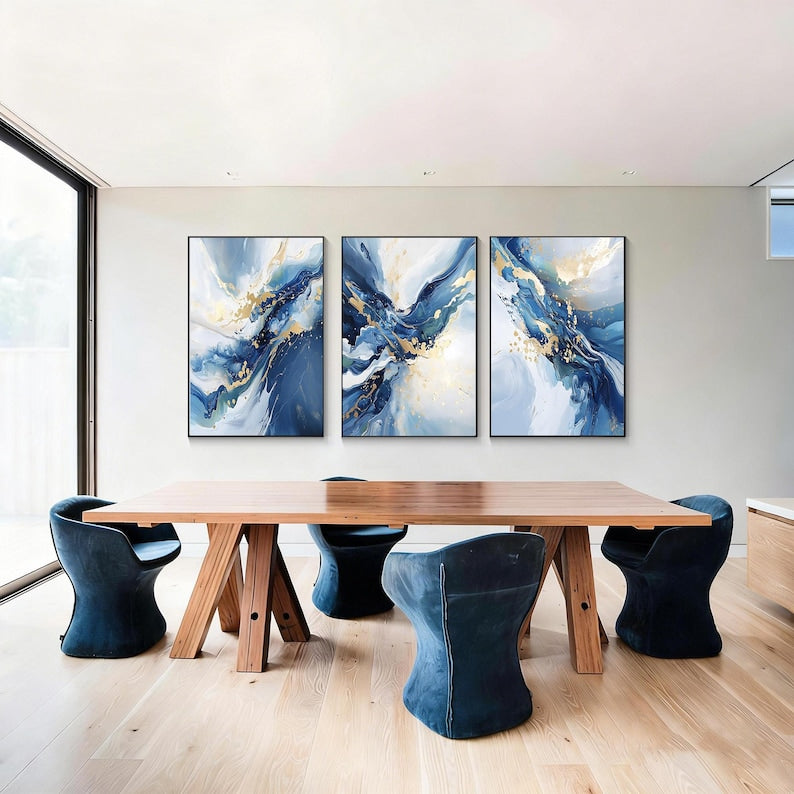 Set of 3 Fluid Ink Framed Prints